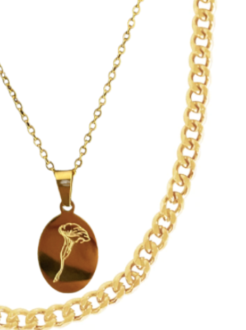 Arum Pendant & Lavish Cuban Chain