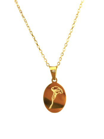 Arum Lily Gold Plated Pendant Necklace Chain 