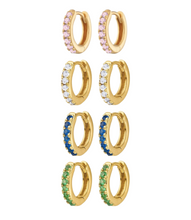 Load image into Gallery viewer, 18k gold plated sterling silver huggie hoops 
